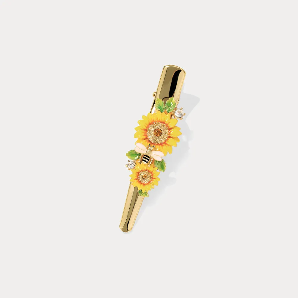 Sunflower & Bee Hairpin