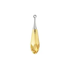 Swarovski 31.5mm Pure Drop Pendant with Rhodium Cap - Crystal Metallic Sunshine (1 Piece)