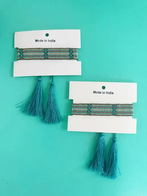 Tassel Friendship Bracelet Aqua