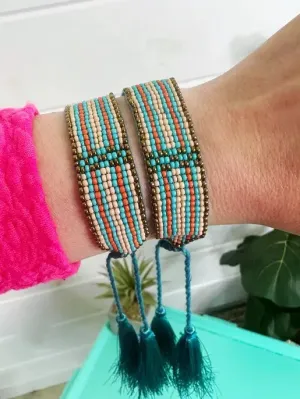 Tassel Friendship Bracelet Aqua