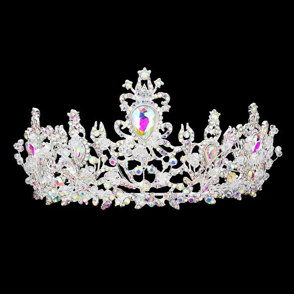 Teardrop Stone Accented Princess Tiara