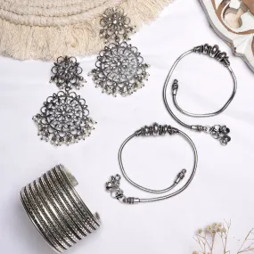 Teejh Sagari Silver Oxidised Jewelry Gift Set