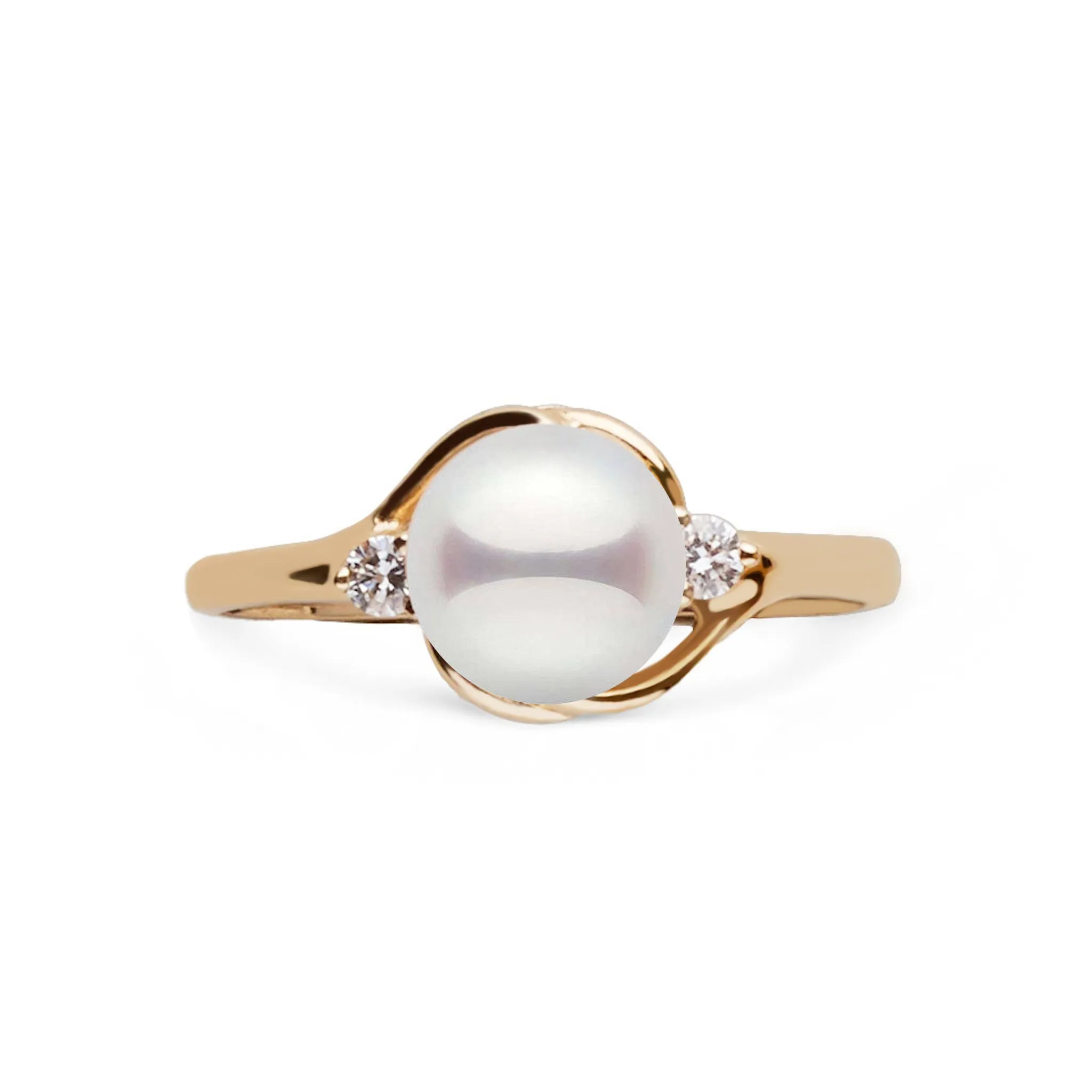 Tiara Collection Akoya Pearl and Diamond Ring