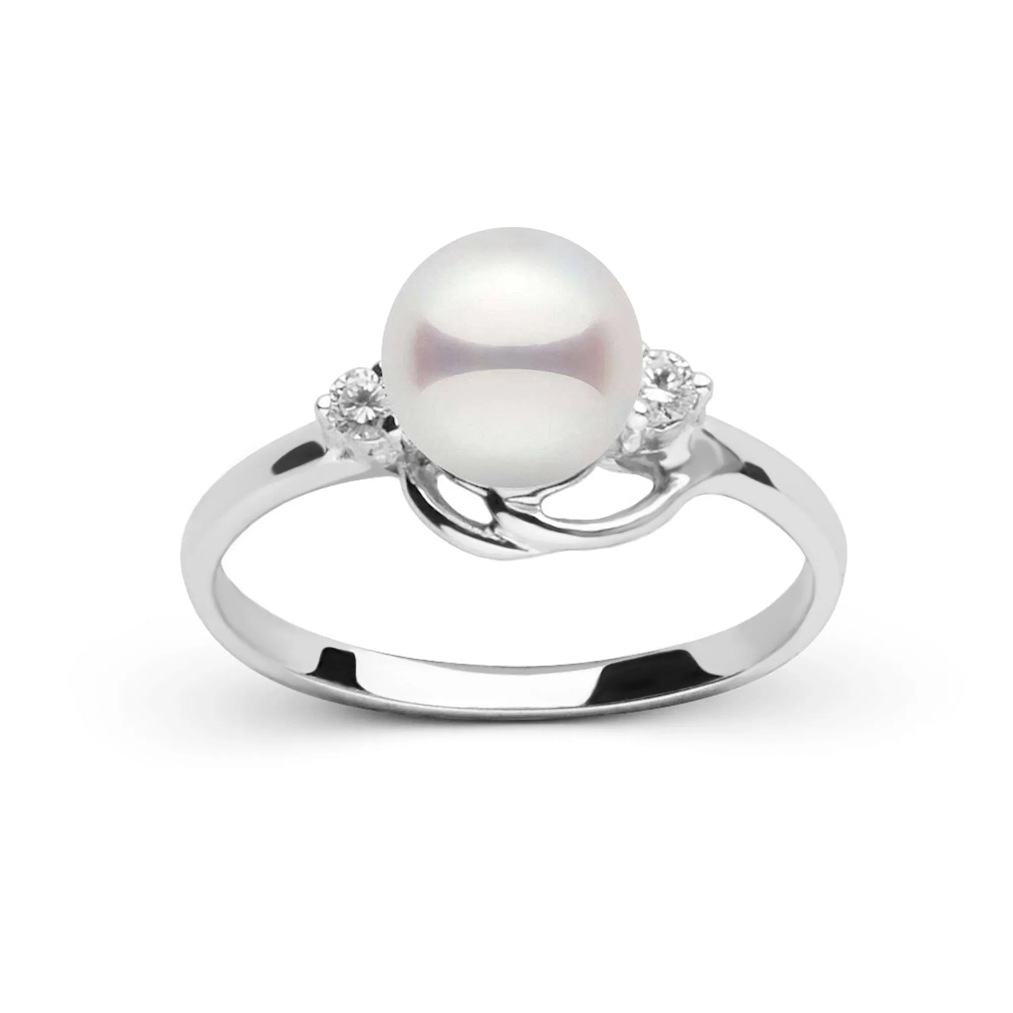 Tiara Collection Akoya Pearl and Diamond Ring