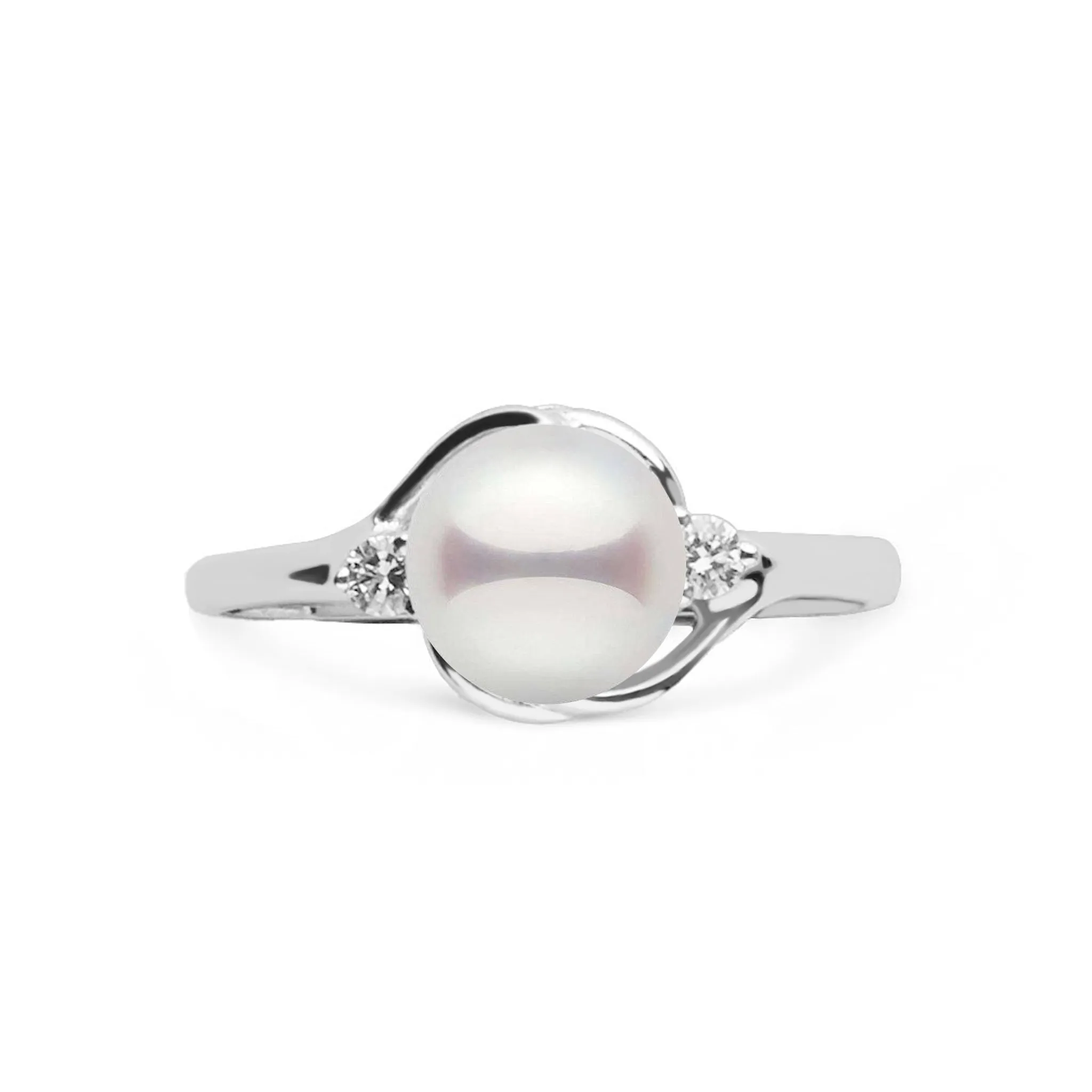 Tiara Collection Akoya Pearl and Diamond Ring