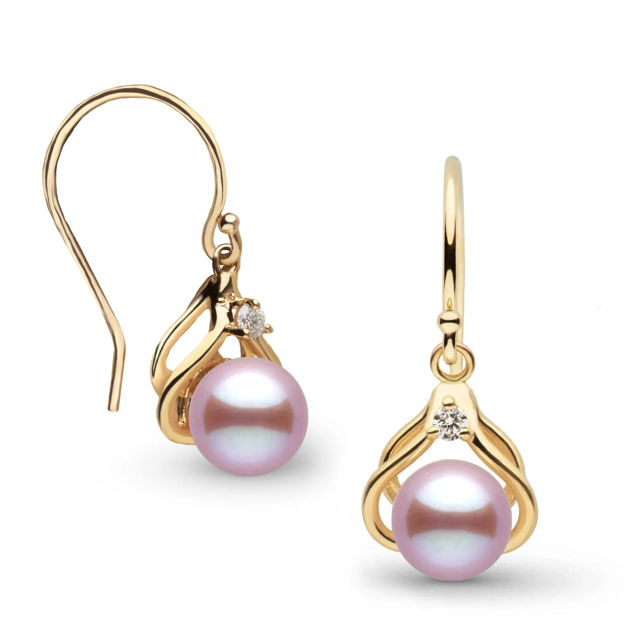 Tiara Collection Lavender Freshadama Pearl and Diamond Earrings