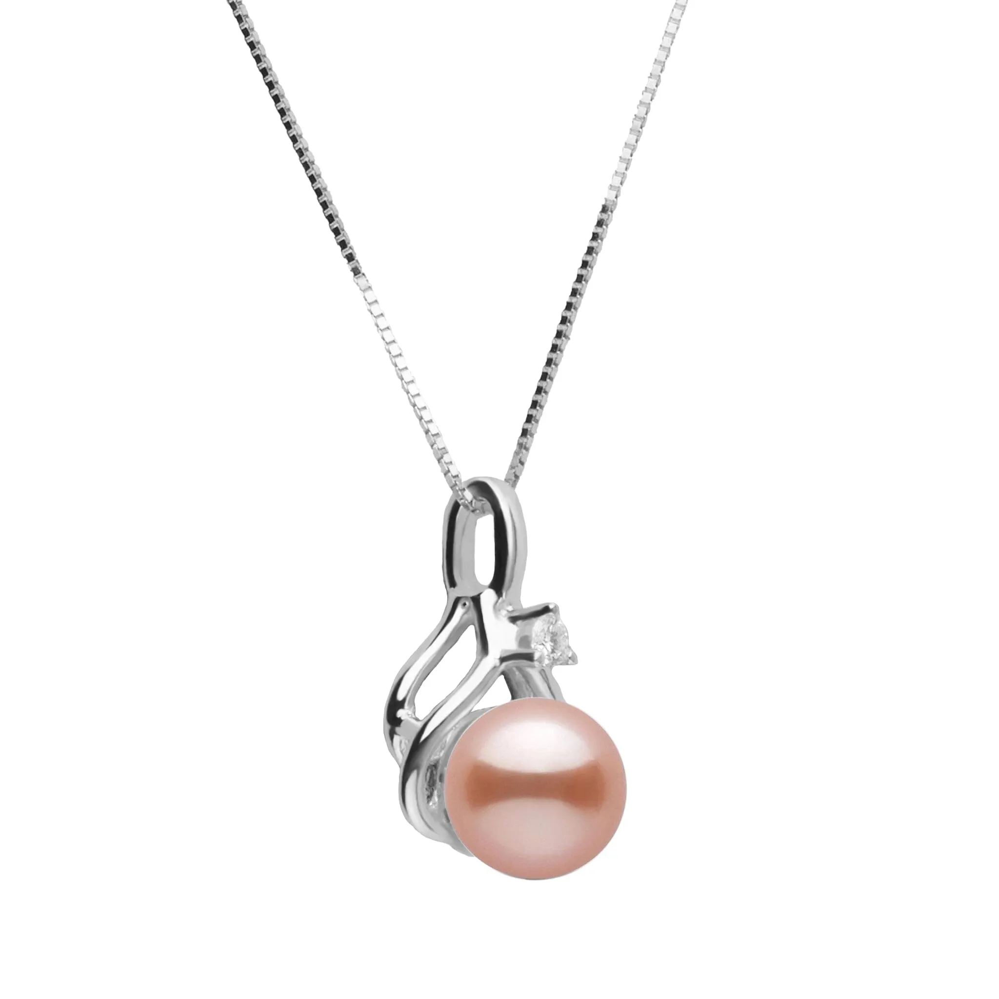 Tiara Collection Pink Freshadama Pearl and Diamond Pendant