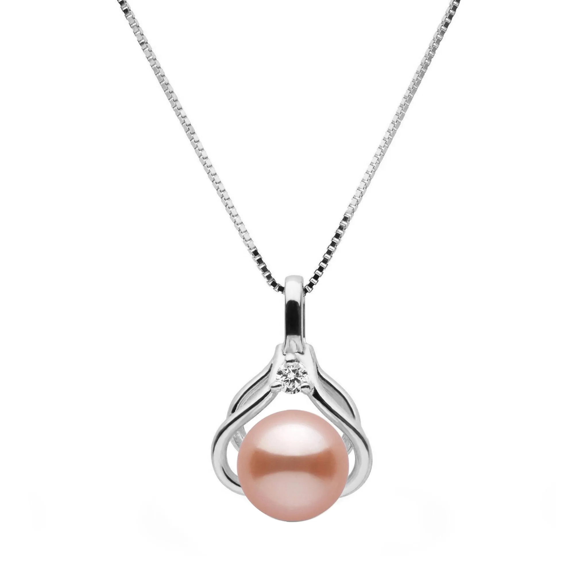 Tiara Collection Pink Freshadama Pearl and Diamond Pendant