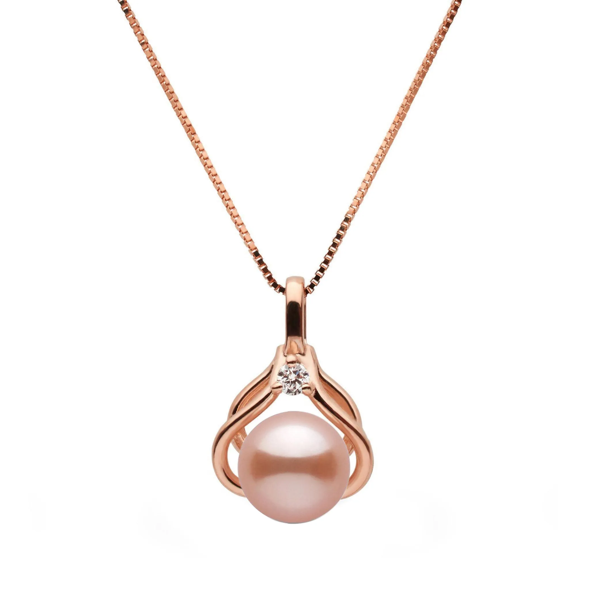 Tiara Collection Pink Freshadama Pearl and Diamond Pendant