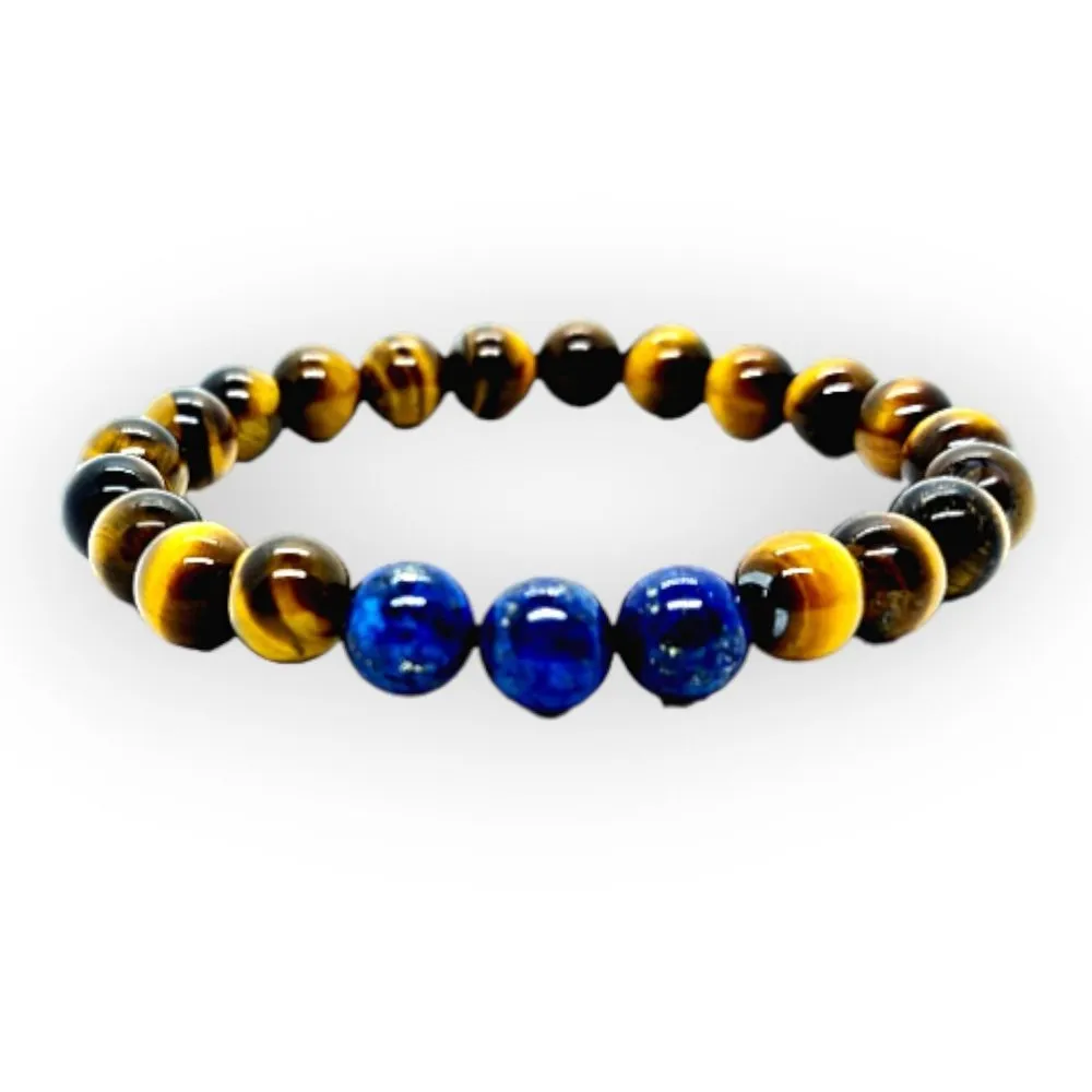 Tigers Eye and Lapis Lazuli Bracelets Set