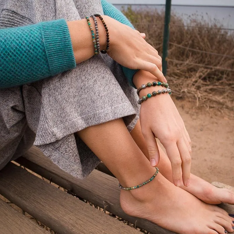 Turquoise and Jasper Anklet