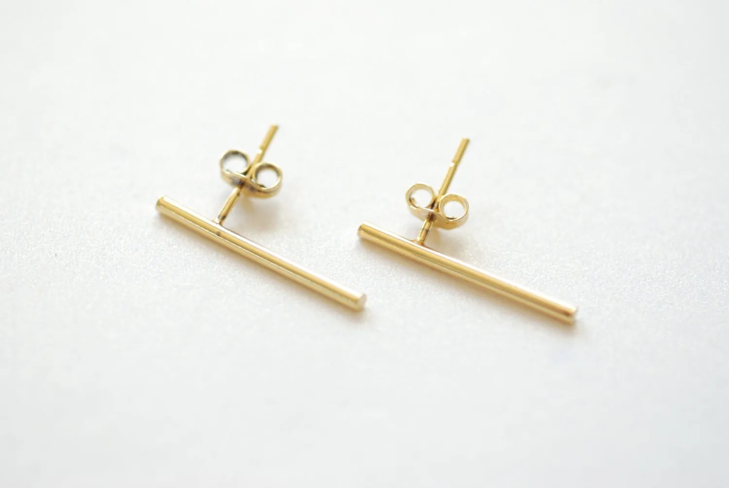 Wholesale Gold Bar Earrings, Line Earrings, Stick earrings, bar stud earrings, minimalist earrings, Filament earrings, Ear Climbers, Post Earrings